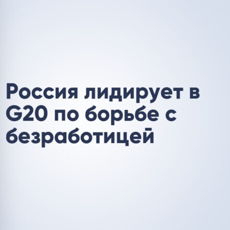 Россия возглавила рейтинг G20 по одному показателю