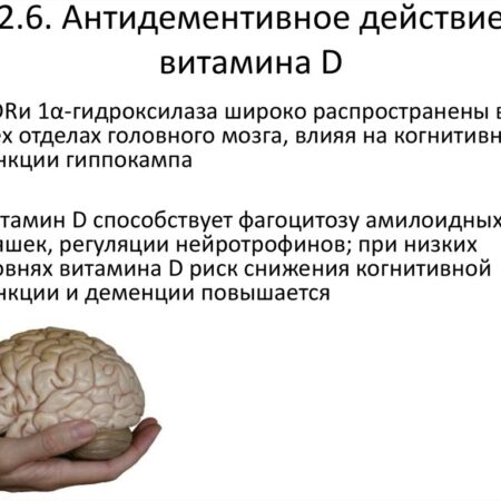 Открыта неожиданная роль витамина D3 в защите мозга